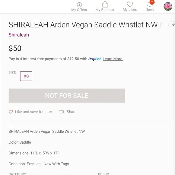 BOGO NWT Anthroplogie Shiraleah Arden Vegan Wristlet - Picture 10 of 13